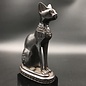 Egyptian Cat Goddess Bastet Statue  - 7.5 Inches Tall in Black Polystone - Made in Egypt