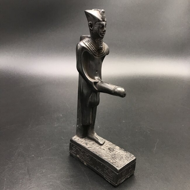 Min Statue - 6 Inches Tall in Black Polystone - Made in Egypt