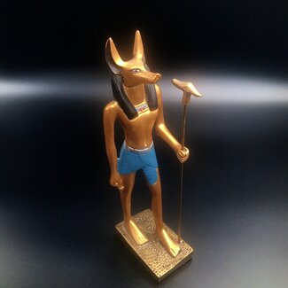Anubis Statue - 7 Inches Tall in Hand-Painted Polystone - Made in Egypt