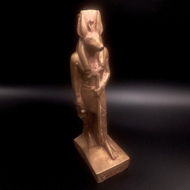 Anubis Statue - 9 Inches Tall in Gold Polystone - Made in Egypt