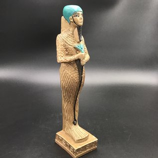 Egyptian Ptah god standing & holding the stick  - 10.5 Inches Tall in Gold Polystone - Made in Egypt