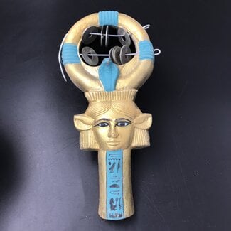 Egyptian Goddess Hathor magical sistrum (Musical Instrument) - 10 Inches Tall Hand-Painted - Made in Egypt