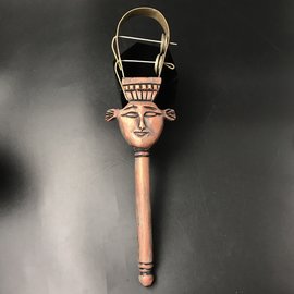 Egyptian Goddess Hathor magical sistrum (Musical Instrument) - 14 Inches Tall Copper - Made in Egypt