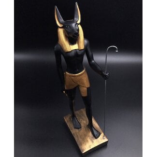 Anubis Statue - 13.25 Inches Tall in Black Polystone - Made in Egypt