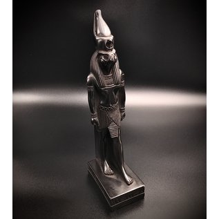 Egyptian God Horus Statue  - 12 Inches Tall in Black Polystone - Made in Egypt