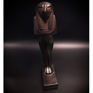 Egyptian God Horus Statue  - 15 Inches Tall in Black Polystone - Made in Egypt