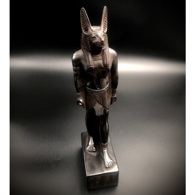Anubis Statue - 12 Inches Tall in Black Polystone - Made in Egypt
