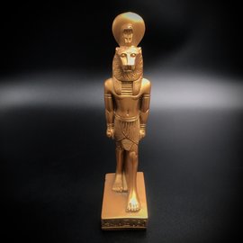 SEKHMET The Egyptian goddess of protection, Good luck - 9.5 Inches Tall Gold - Made in Egypt