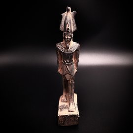 Osiris god of agriculture & after life  - 10 Inches Tall in Black Polystone - Made in Egypt