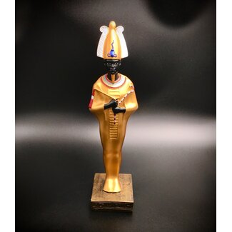 Osiris god of agriculture & after life  - 13 Inches Tall in Gold Polystone - Made in Egypt