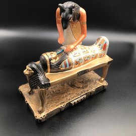 Anubis Mummification Statue - 8 Inches Tall in Hand-Painted Polystone - Made in Egypt