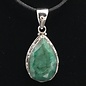 Raw Emerald Teardrop Sterling Silver Pendant