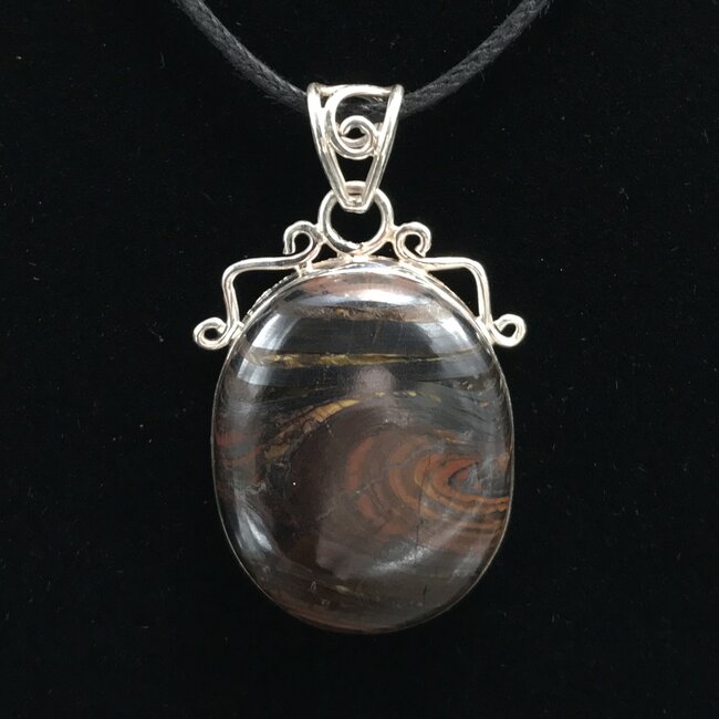 Iron Tiger's Eye Sterling Silver Pendant