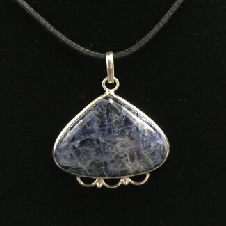 Sodalite Wide Triangle Sterling Silver Pendant