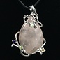 Large Rose Quartz Tear With Amethyst, Citrine and Peridote Sterling Silver Pendant