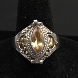 Citrine Small Poison Sterling Silver Ring 7