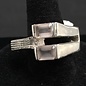 Clear Quartz Art Deco Sterling Silver Ring 7