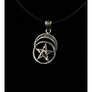 Pentacle with moon and garnet