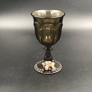 Brown Chalice with Crystal Cluster