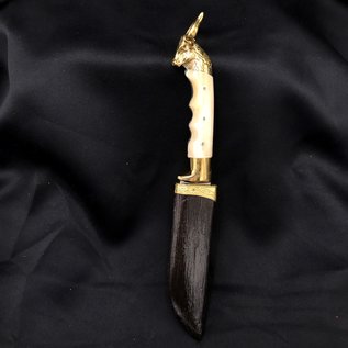Cretan White-Handled Knife with Minotaur Head - 10 Inches Long
