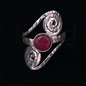 Ruby Hammered Spiral Ring