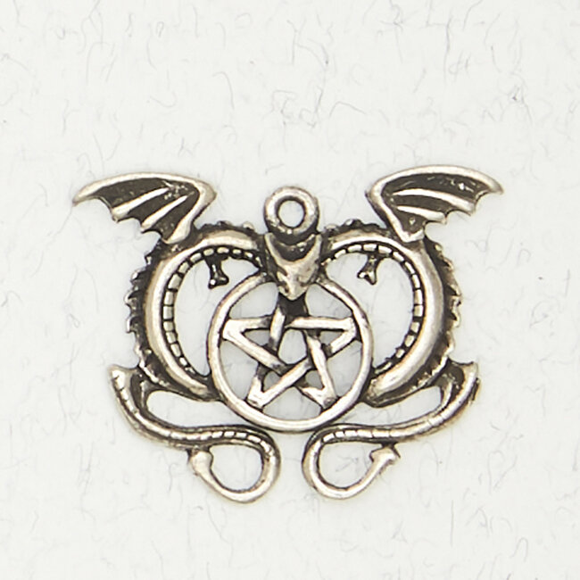 Pentacle of the Dragon Pendant in Lead-Free Pewter