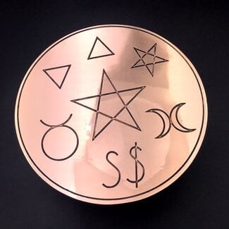 British Traditional Witchcraft Altar Pentacle - 6 Inches Wide in Copper