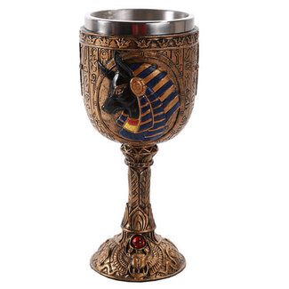 Egyptian Anubis Goblet - 6 3/4 Inches Tall