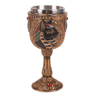 Egyptian Bastet Goblet - 6 3/4 Inches Tall