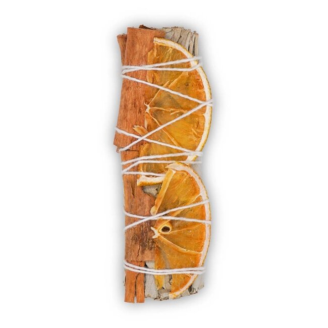 Smoke Spells Smudge Wand: White Sage with Cinnamon and Orange Slices