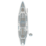 Hobie Complete EVA Deck Pad Kit - Titanium/Aegean Blue -  Outback 2019+