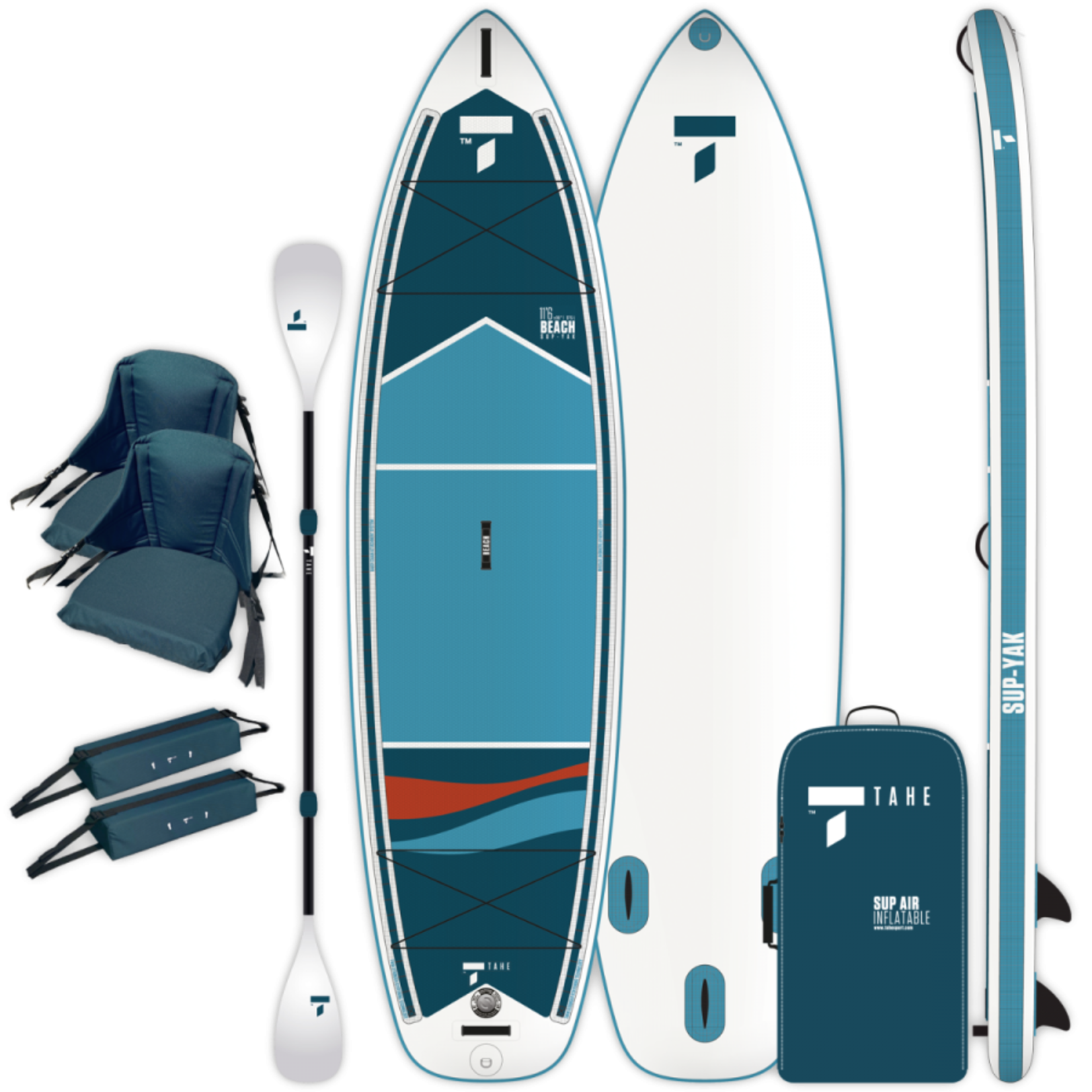 Tahe 11'6 Inflatable SUP/YAK Beach Package