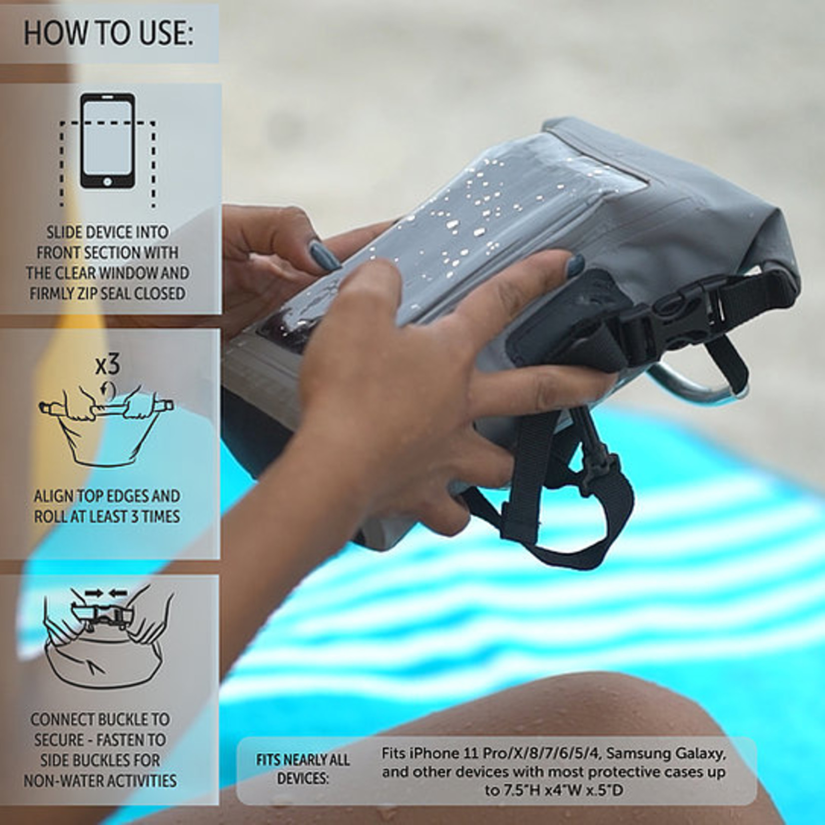 Gecko Waterproof Phone Tote