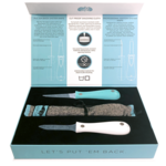 toadfish Toadfish Shucker’s Bundle – Teal & White Oyster Knives + Shucking Cloth