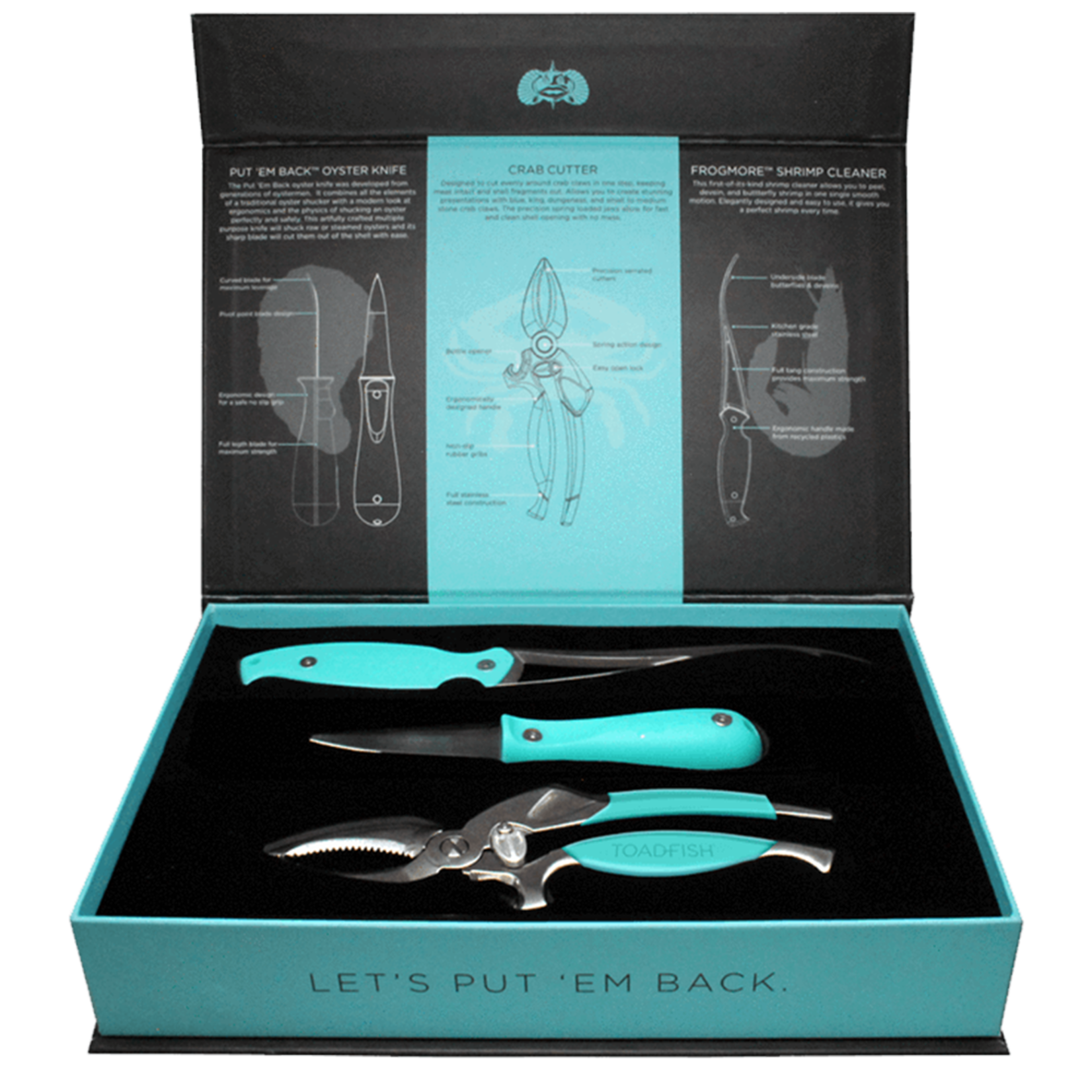 toadfish Toadfish Coastal Kitchen Collection – Oyster Knife, Shrimp Cleaner & Crab Cutter