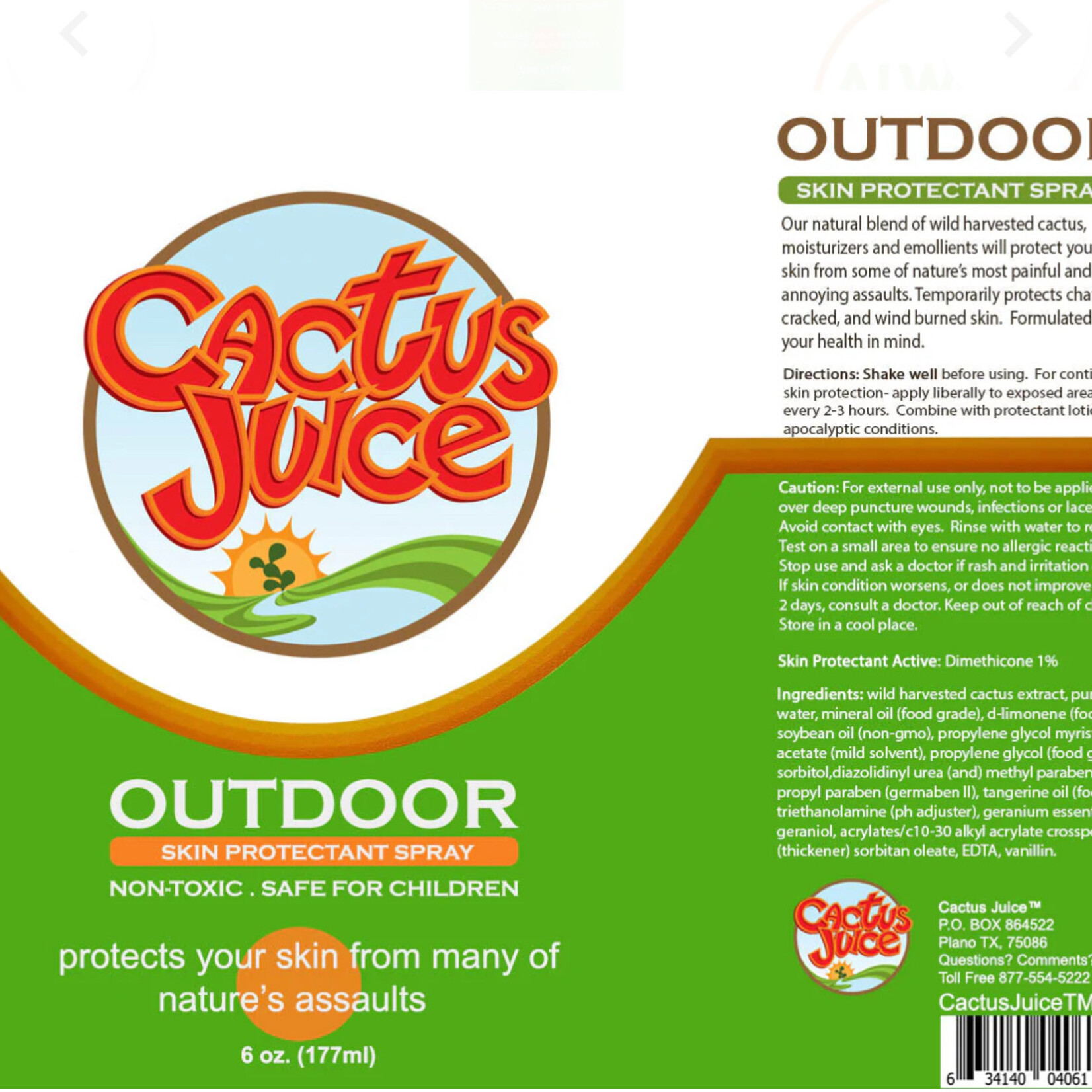 Cactus Juice Skin & Outdoor Protectant 6oz Insect Repellent