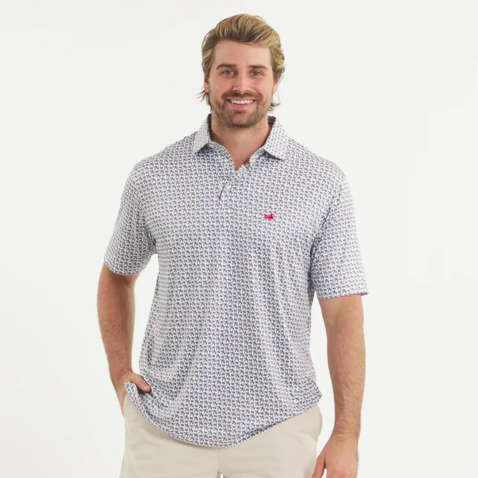 Southern Marsh Southern Marsh Flyline Performance Polo - The American West - White