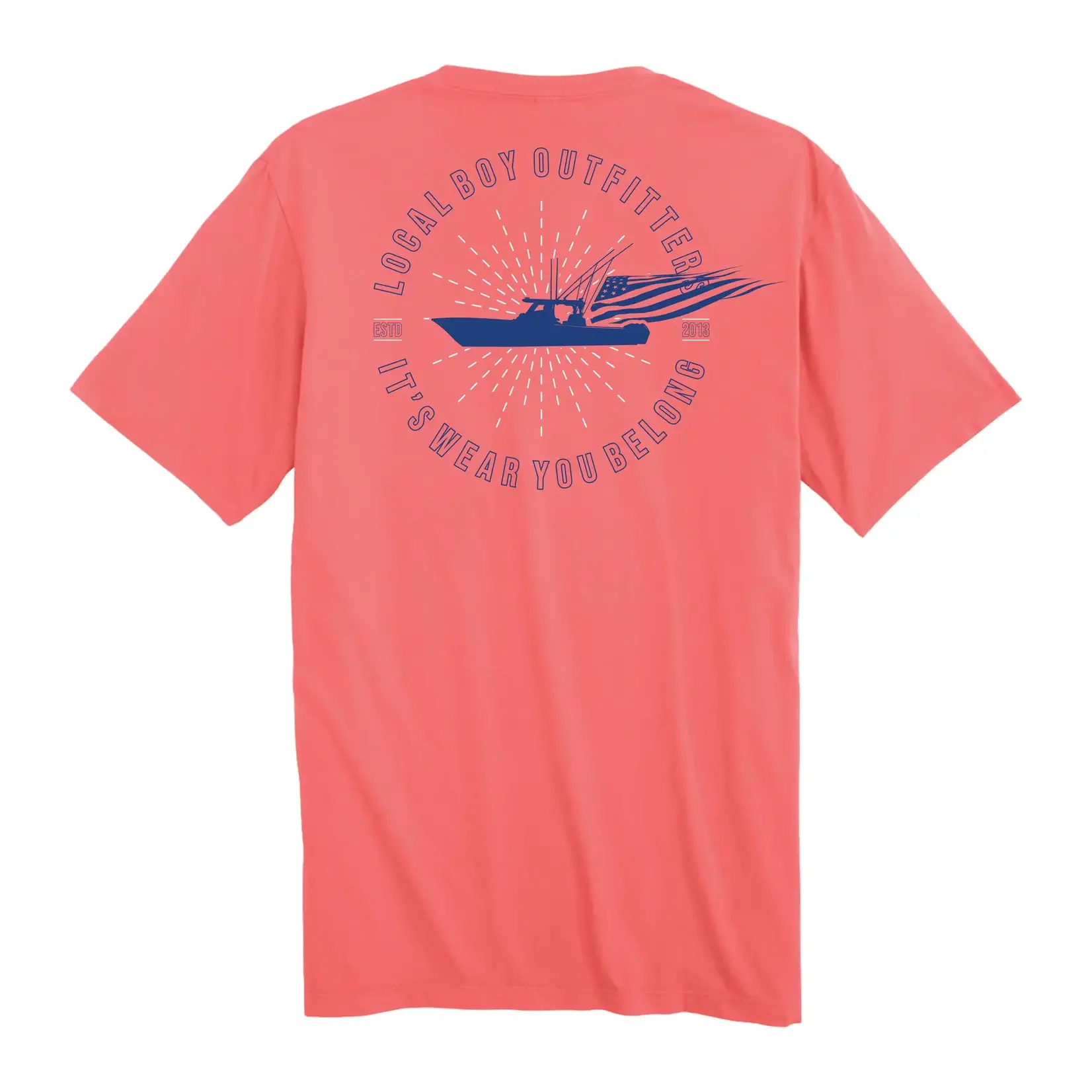 Local Boy Outfitters Local Boy Boat and Flag SS Tee - Coral
