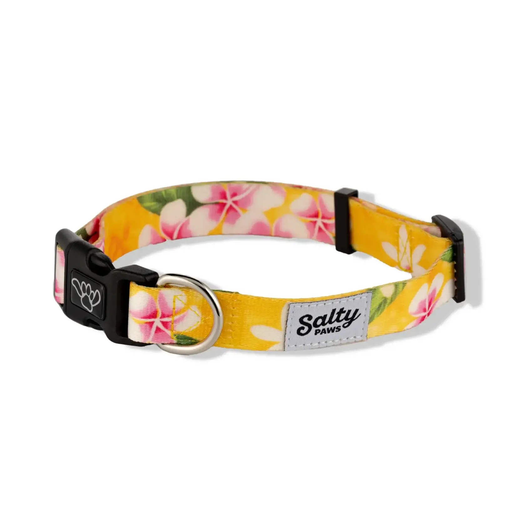 Salty Paws Salty Paws Hawaiian Print Dog Collar Tropical Yellow Floral From Recycled Plastic Bottles