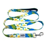 Salty Paws Salty Paws Hawaiian Print Dog Leash Tropical Blue Floral 6' Length Neoprene Lined Handle