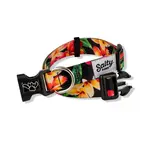 Salty Paws Salty Paws Hawaiian Print Dog Collar Tropical Black Floral Collar Made From Recycled Plastic Bottles