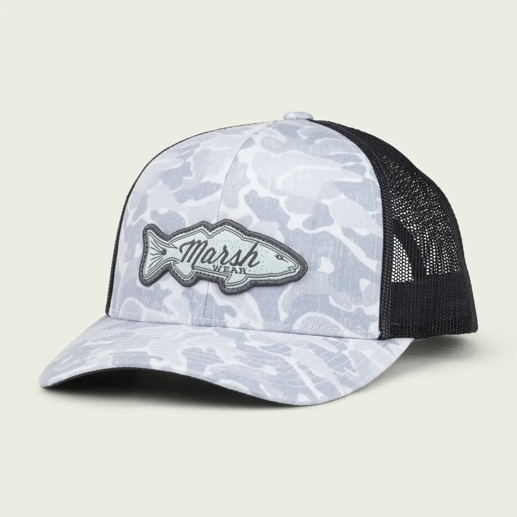 Marsh Wear Redfish Logo Trucker Hazy Copahee Camo