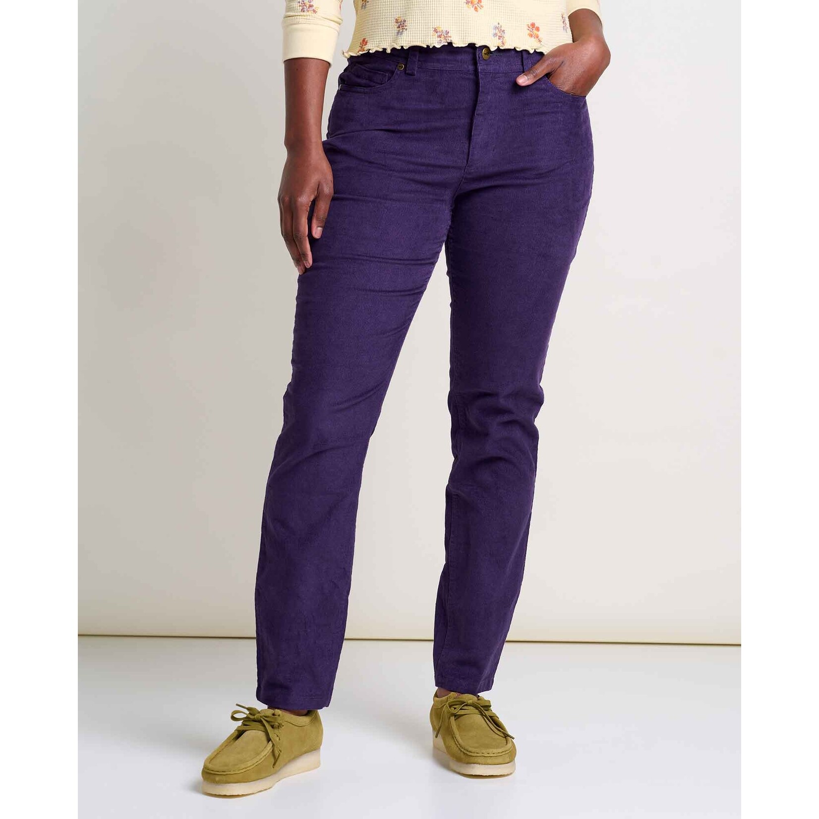 Toad & Co Toad & Co w's karuna cord 5 pkt skinny pant blackcurrant 10