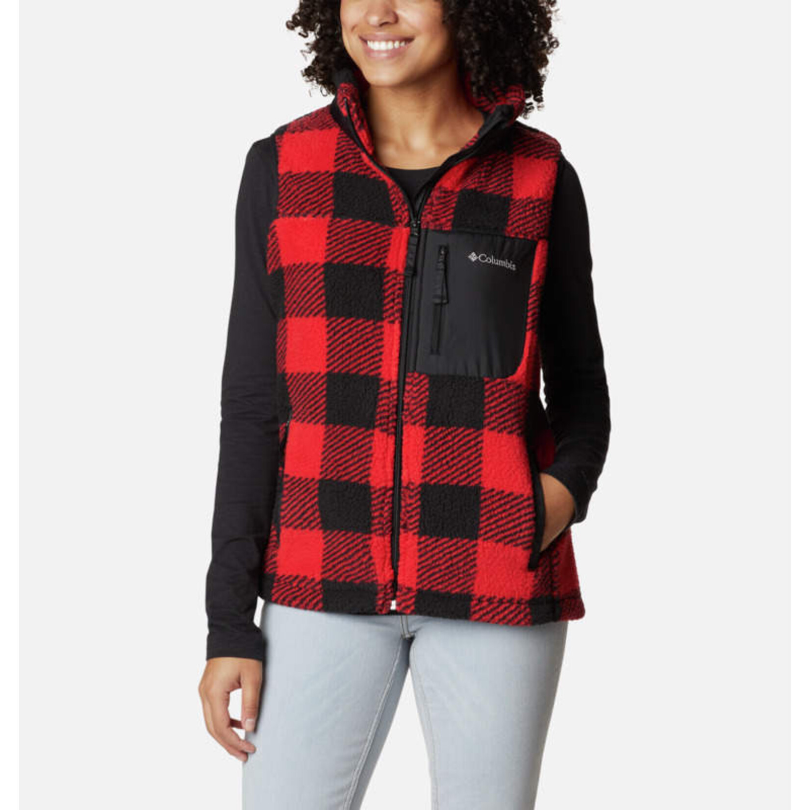 Columbia West Bend™ Vest Red Lily Check L