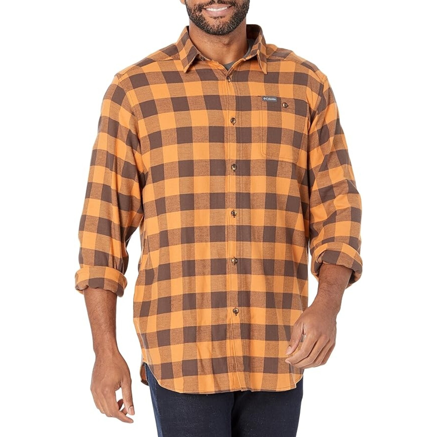 Columbia Cornell Woods™ Flannel Long Sleeve Shirt Cordovan Buffal XLT