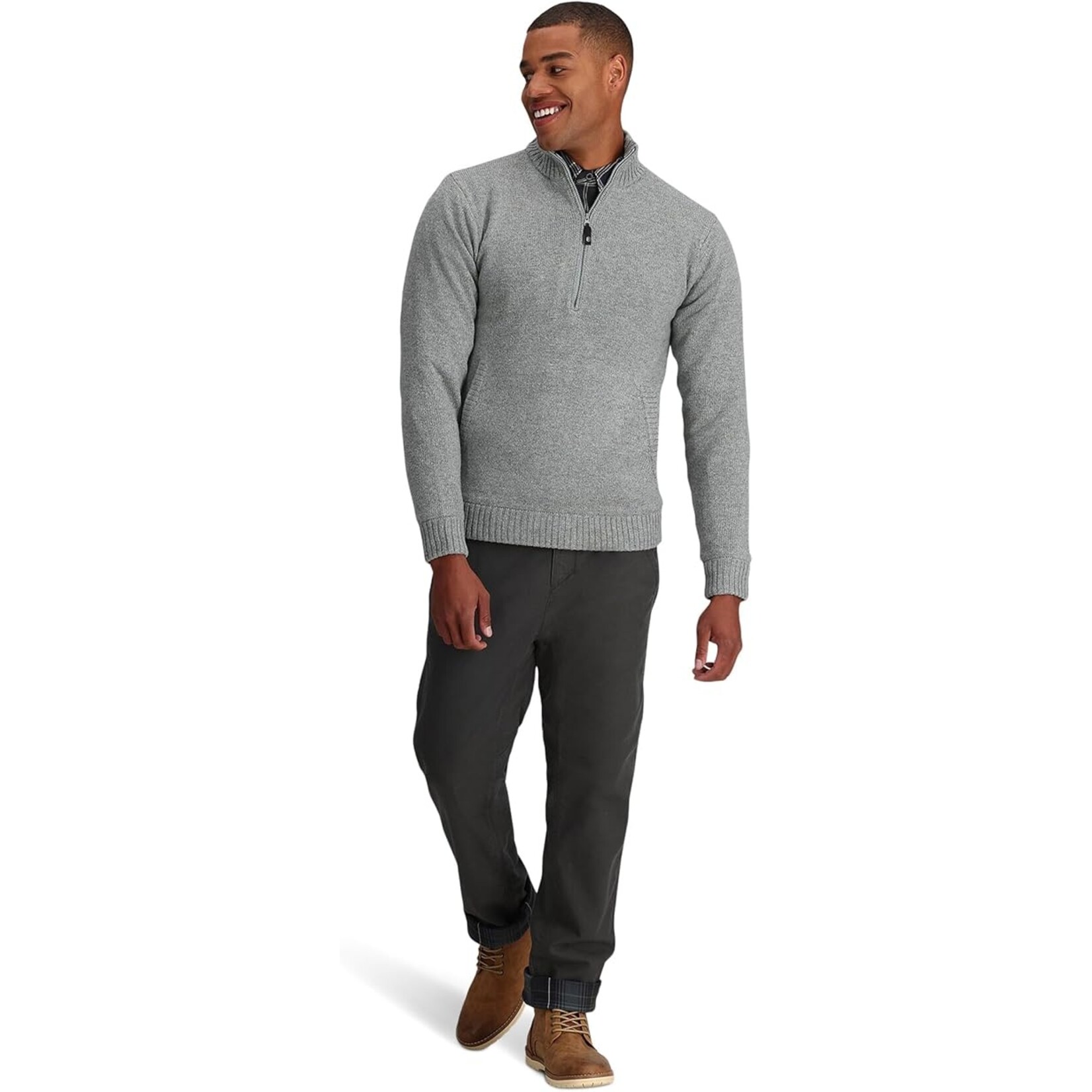 Royal Robbins Royal Robbins Baylands Lined 1/2 Zip Lt Pewter Htr L