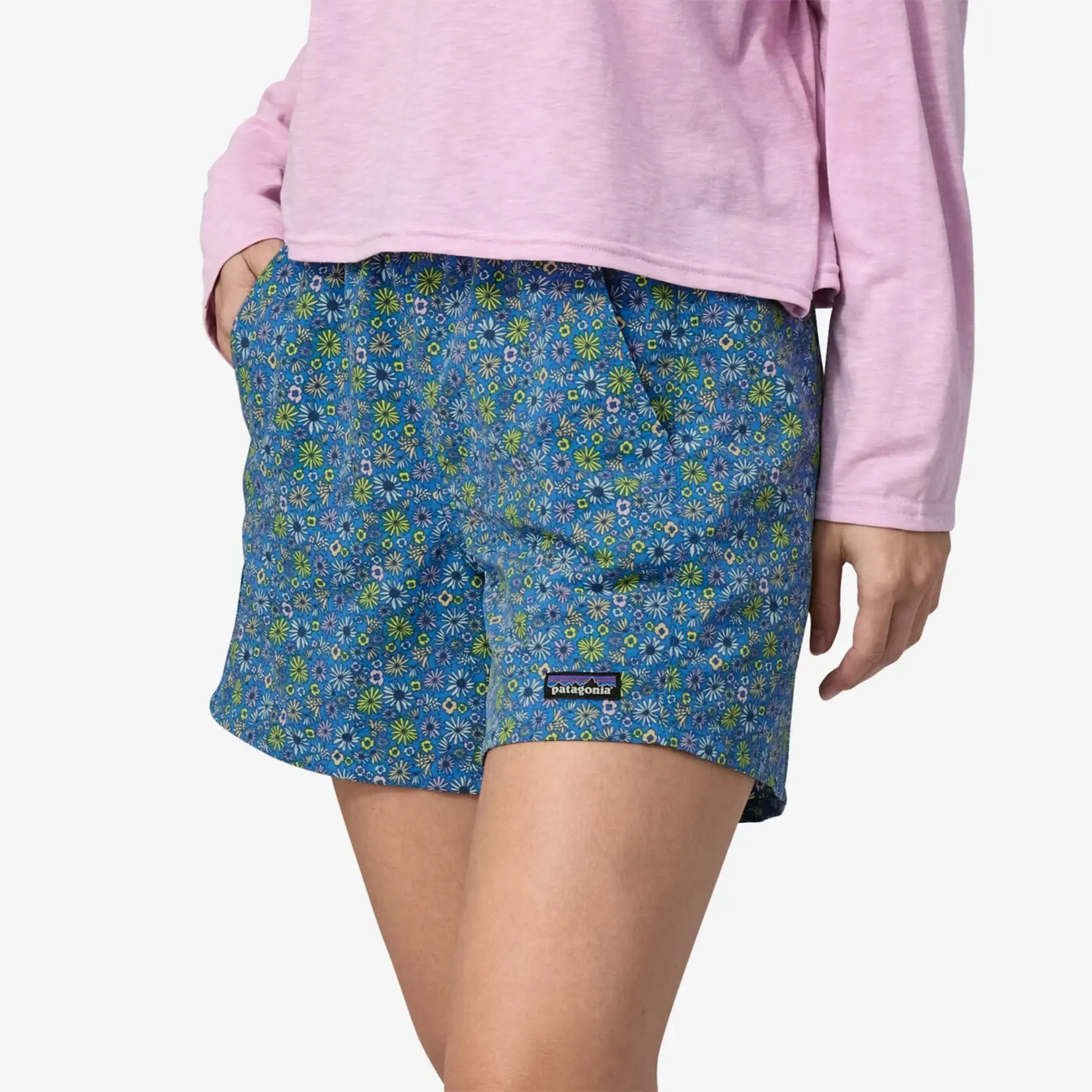 Patagonia Patagonia W's Baggies Shorts - 5 in. Floral Fun: Vessel Blue XL