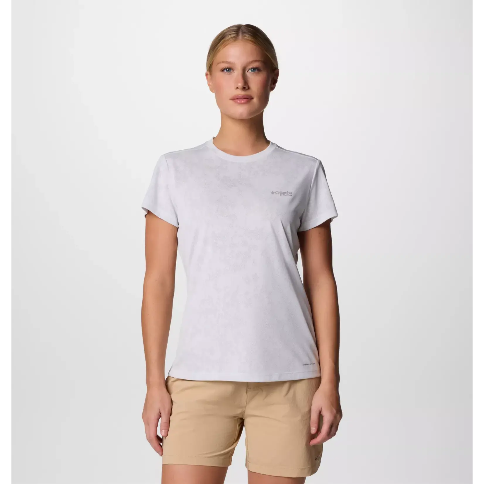 Columbia Bluebird Canyon™ Short Sleeve Crew White Popflorid L