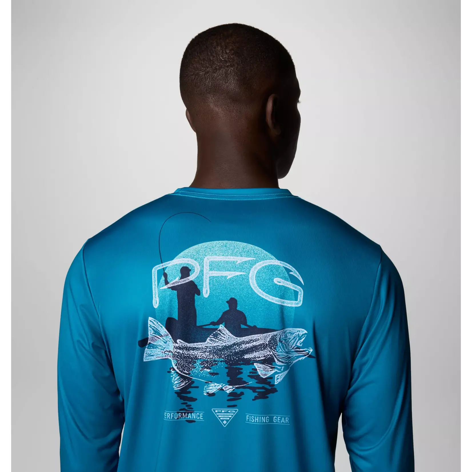 Columbia COLUMBIA Terminal Tackle PFG™ Tarpon Rise LS Blue Echo, Trou XXL