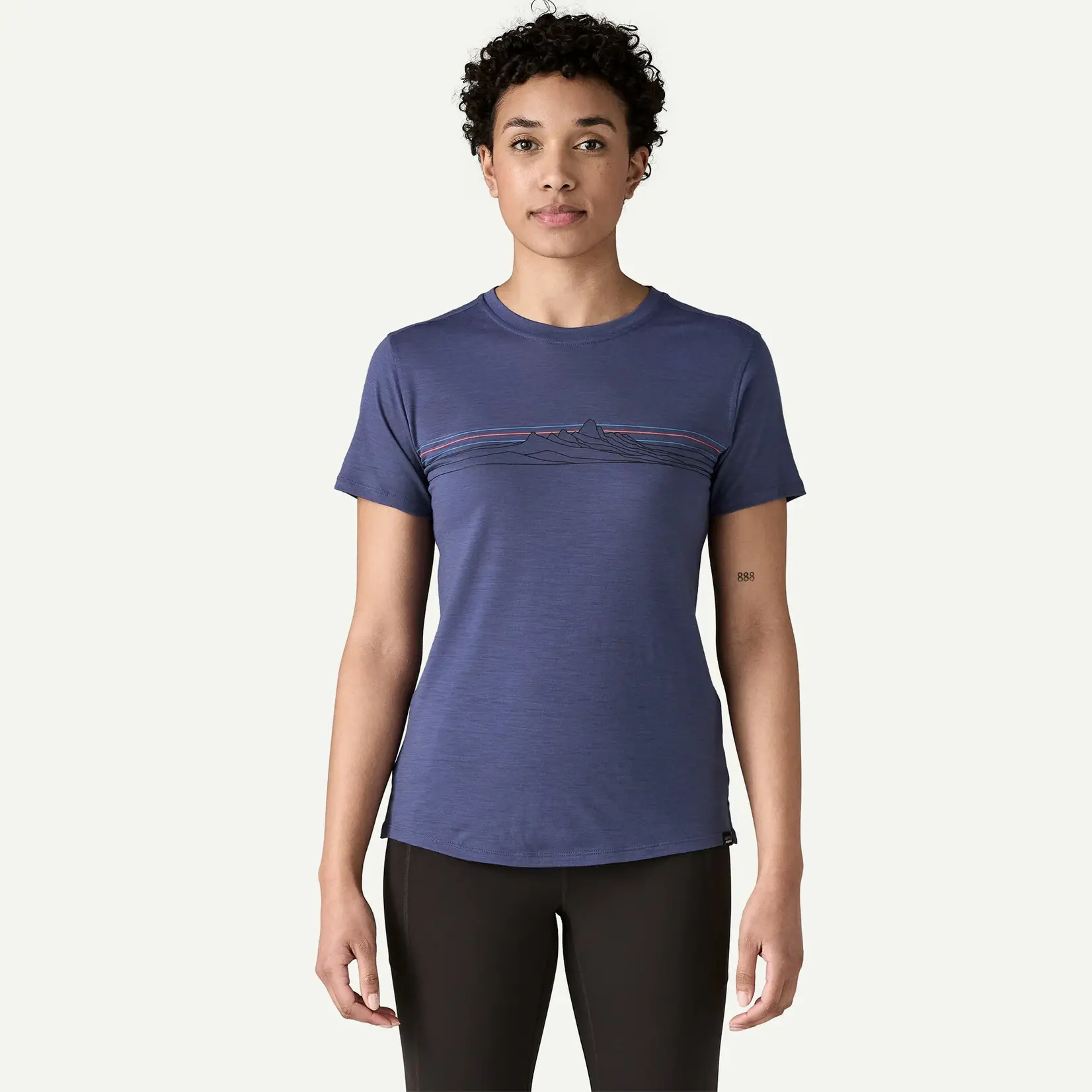 Patagonia PATAGONIA W's Cap Cool Merino Blend Graphic Shirt Strata Stripe: Solstice Purple L